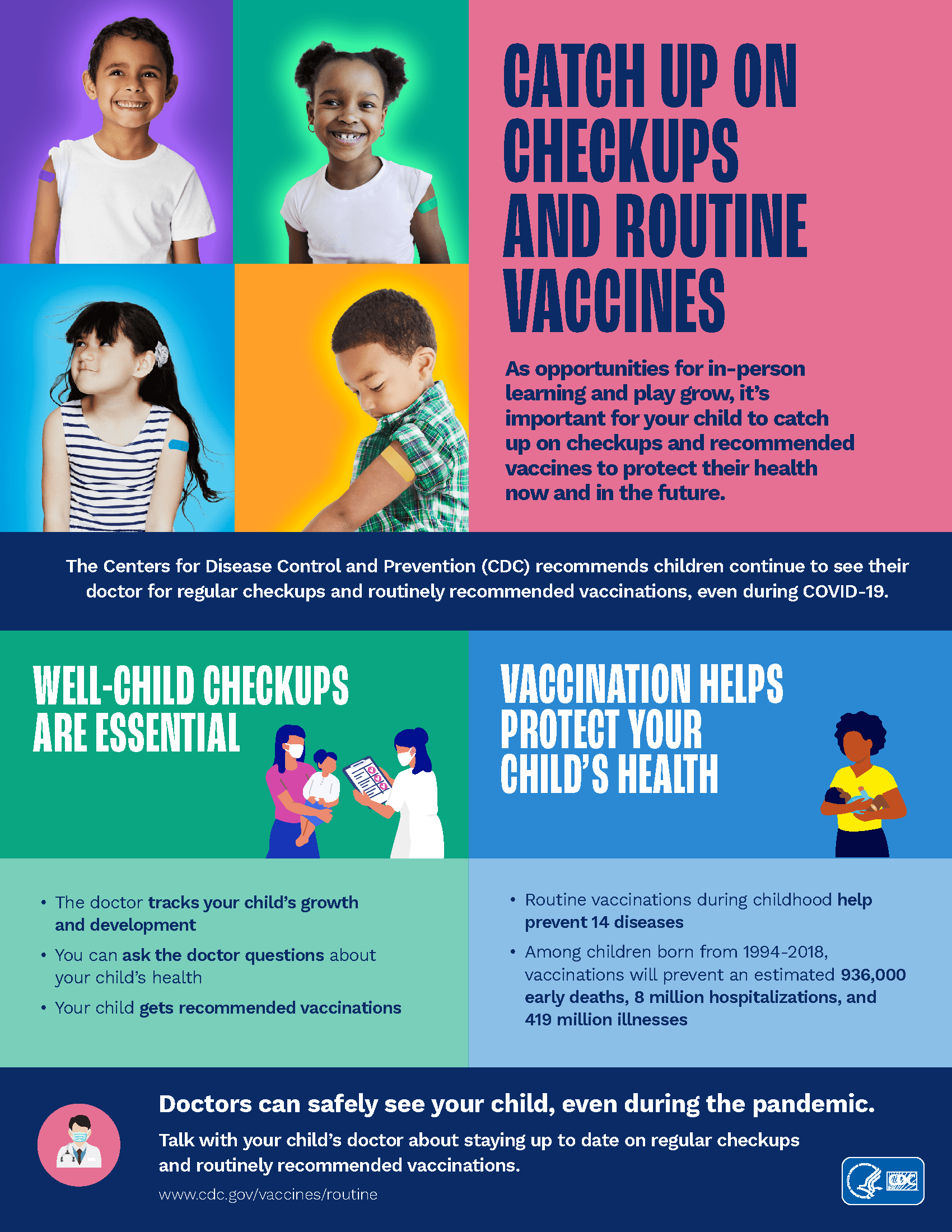 Catch up on checkups and routine vaccines